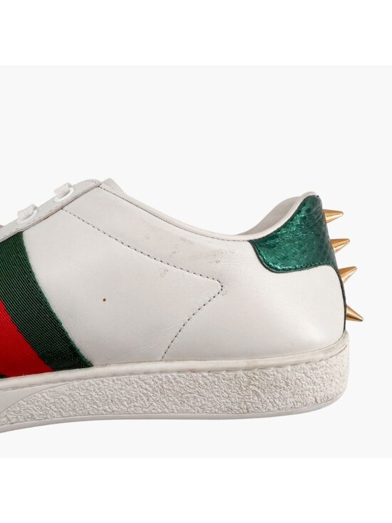 Gucci Pearl-Embellished Ace Sneakers White Leather Size 38.5 US 8.5 Women's - Picture 12 of 15
